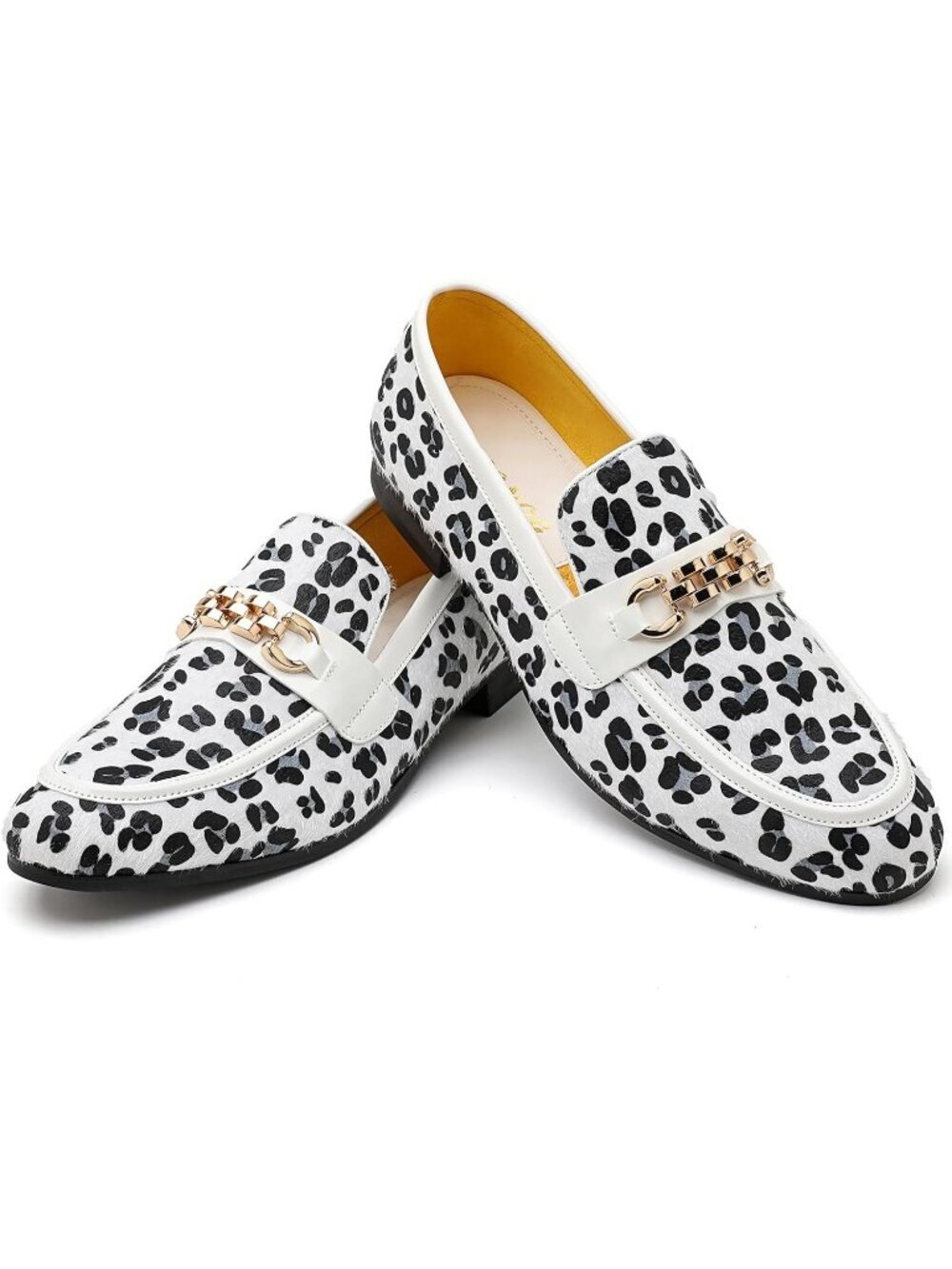 FQEQNQG Men's White Print Velvet Loafers Penny Slip On Smoking Wedding Shoes